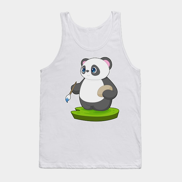 Panda Painting Paint brush Tank Top by Markus Schnabel